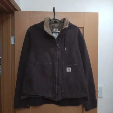 [ 짧은 기장 ] Carhartt 보아 안감 덕 자켓 다크 브라운