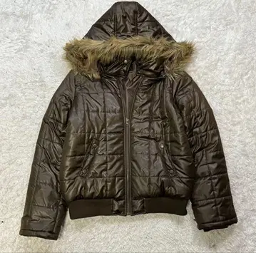 HusHusH 후드 부착 브라운 다운 자켓