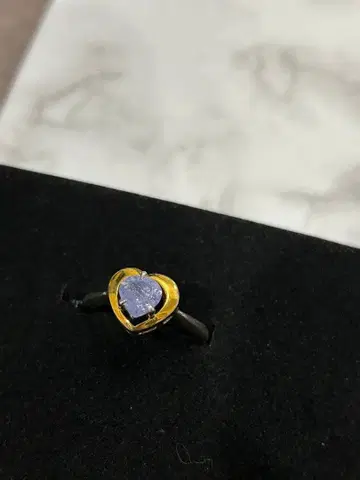 bijumam S925 놋쇠 반지 하트 탄자나이트 11호 비쥬마무