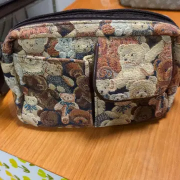 테디베어 패턴 숄더백