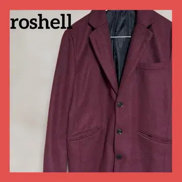 roshell 체스터 코트 버건디 L 울 혼방 가을/겨울
