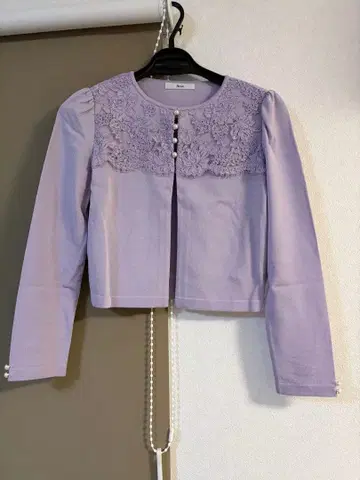 즉시 구매 가능 Rene 르네 가디건 라벤더 레이스 36