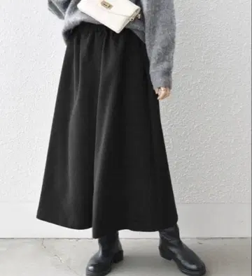 SHIPS any 쉽스에니 울라이크 개더 큐롯 팬츠 블랙