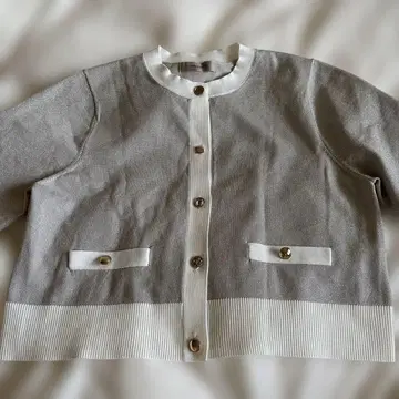 JUSGLITTY 그레이 광택 가디건