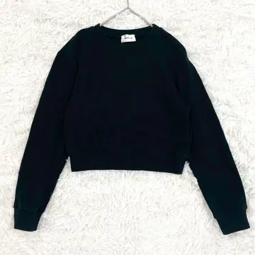 프레이 아이디 FRAYI.D 맨투맨 블랙 크롭 트레이너 무지