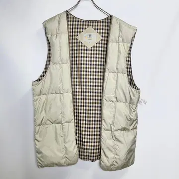 Aquascutum 다운 라이너 일본제 LL 빅 사이즈 체크 무늬