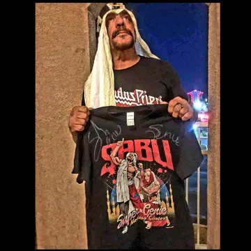 사부 & 슈퍼 지니 ECW 프로레슬링 직필 사인 포함 T셔츠