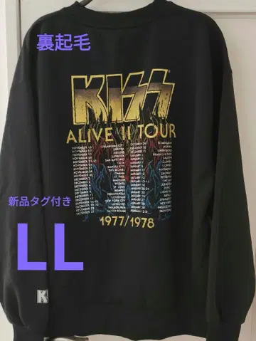택 포함 새상품 KISS ALIVE II TOUR 맨투맨 블랙 LL