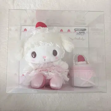 산리오 마이멜로디 딸기 휘핑 케이크 봉제 인형 & 액세서리 케이스 세트