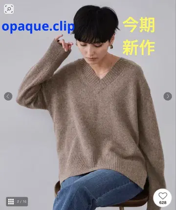 오파크 클립 V넥 니트 M 사이즈