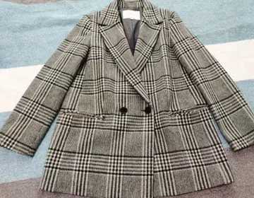 UNTITLED 체크 코트 모 100%