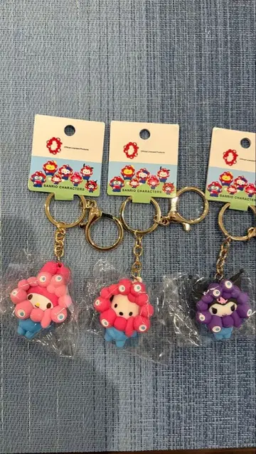 [ 미개봉 새상품 ] 3개 세트 산리오 미야쿠미야쿠 파스텔 키링