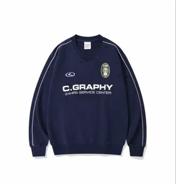 C.GRAPHY 네이비 크루넥 트레이닝복