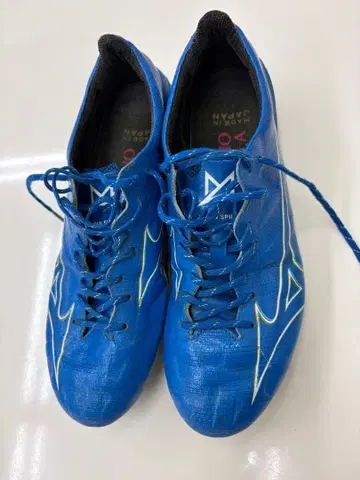 미즈노 알파 축구화 25.5cm 파랑 주머니 포함