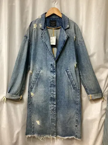 최종 가격 인하 새상품 자라 빈티지 디자인 데님 코트