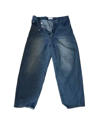 다크 블루 와이드 레그 데님