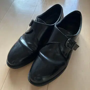 블랙 가죽 비즈니스 슈즈 버클 포함 26EEE