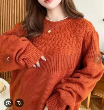 [ 새상품 ] moment + 중심 케이블 짜임 니트 풀오버 오렌지