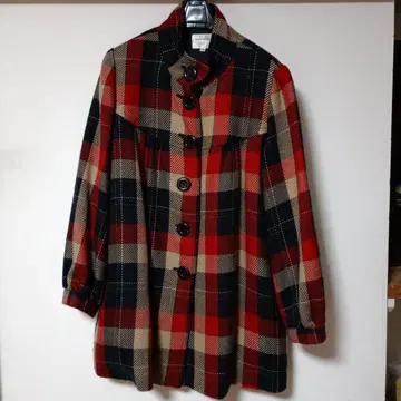 마리 클레르 비스 체크 무늬 하프 자켓