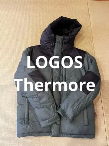 LOGOS 다운 자켓 후드 부착 그레이/블랙