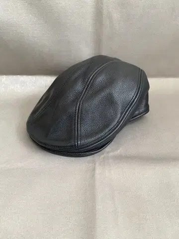 NewYorkhat 블랙 가죽 헌팅캡