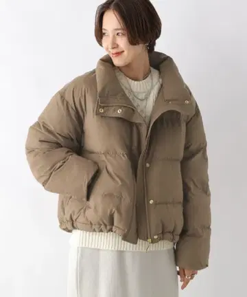 [ 새상품급 ] LEPSIM 에어리 서멀 스탠드 컴팩트 자켓 브라운