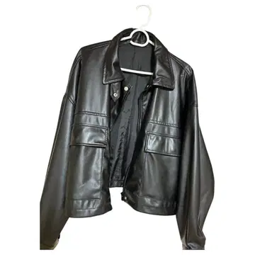 가죽 크롭 자켓 블랙 여성용 라이더 자켓 M 사이즈