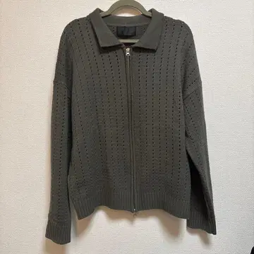 와플 니트 집업