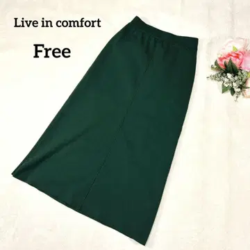 새상품급 리브인컴포트 타이트 스커트 그린 허리밴딩 093