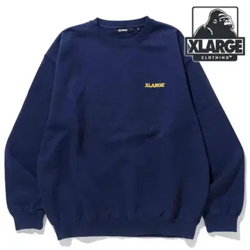 XLARGE 네이비 자수 로고 맨투맨