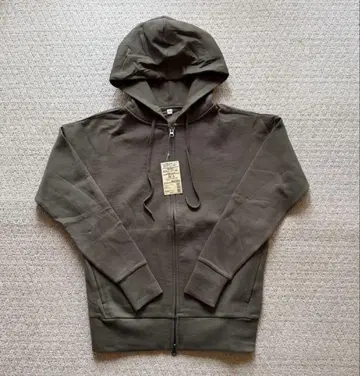 MUJI 무인양품 면 혼방 이중 편직 더블 지퍼 후드티