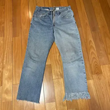 77circa 프린지 밑단 라이트 블루 데님