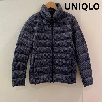 유니클로 네이비 도트 무늬 다운 자켓