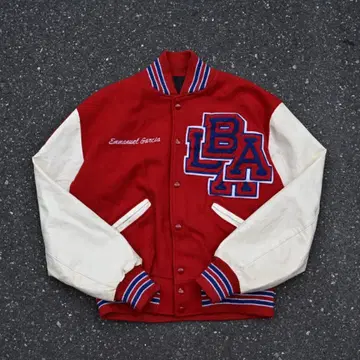 LETTERMAN ATHLETICS 가죽 바시티 자켓