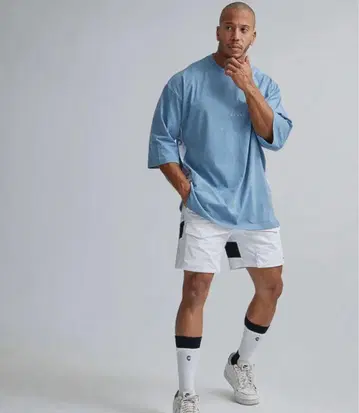 CRONOS 블루 오버 사이즈 T셔츠