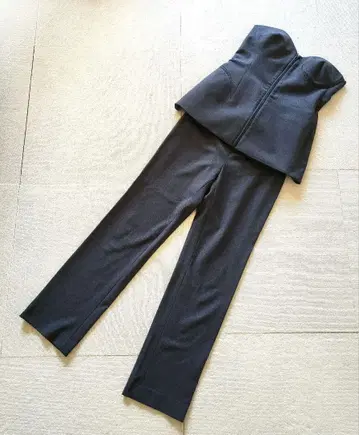 [ 새상품급 하자품 ] 울 뷔스티에 셋업 팬츠 고급 그레이 빈티지