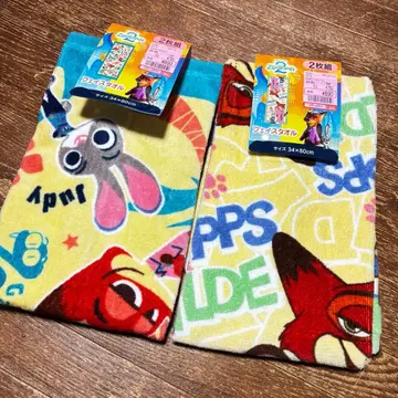 미사용 새상품 시마무라 주토피아 페이스 타월 디자인 다른 2장 세트