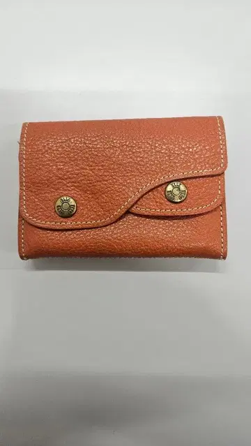 ELLE 미니 지갑 코인 케이스 가죽 천연 가죽 오렌지