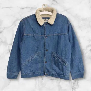 Leo Branca 보아 옷깃 데님 자켓