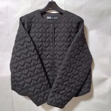 ZARA 하트 퀼팅 자켓 블랙 L