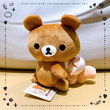 [ 택 포함 ] 리락쿠마 덜덜 허그 봉제 인형 갈색곰 & 사쿠라