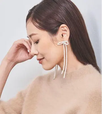 리본 펄 귀찌 UNITED ARROWS