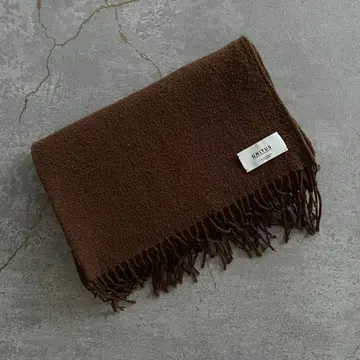 UNITUS 브라운 프린지 달린 머플러