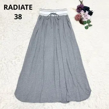 RADIATE 라디에이트 야마다야 리브 웨트 스커트 맥시 길이 그레이