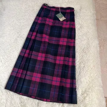 오닐 오브 더블린 핑크 계열 롱 퀼트 랩스커트 M 맥시 길이 소가죽