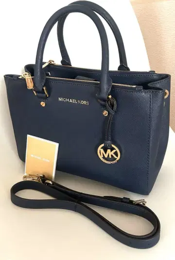 새상품급 마이클코어스 토트백 숄더백 2way 가죽 네이비
