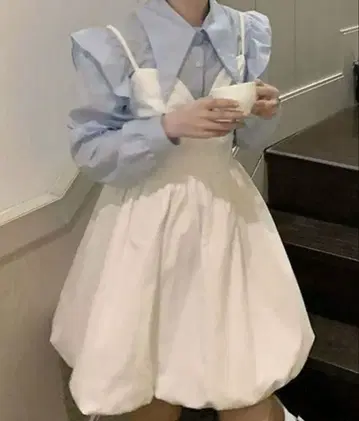 [ 즉시 구매 가능 ] 하이웨스트 벌룬 원피스