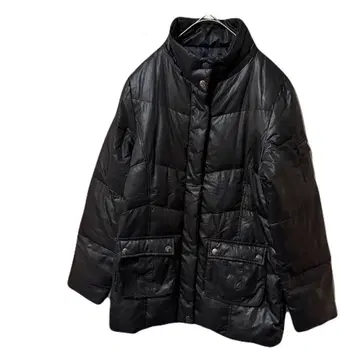 피카비아 헤이세이 갸루 y2k 다운 자켓 블랙 여성용