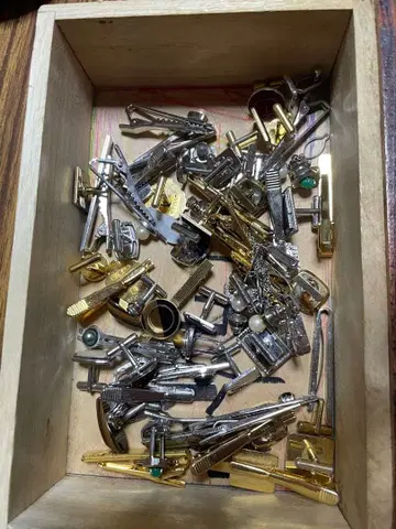 넥타이핀 세트 골드 실버