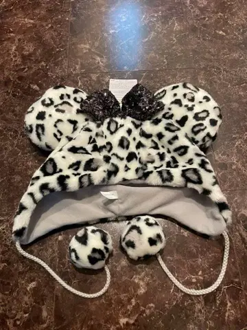 디즈니 팬캡 레오파드 무늬 그레이